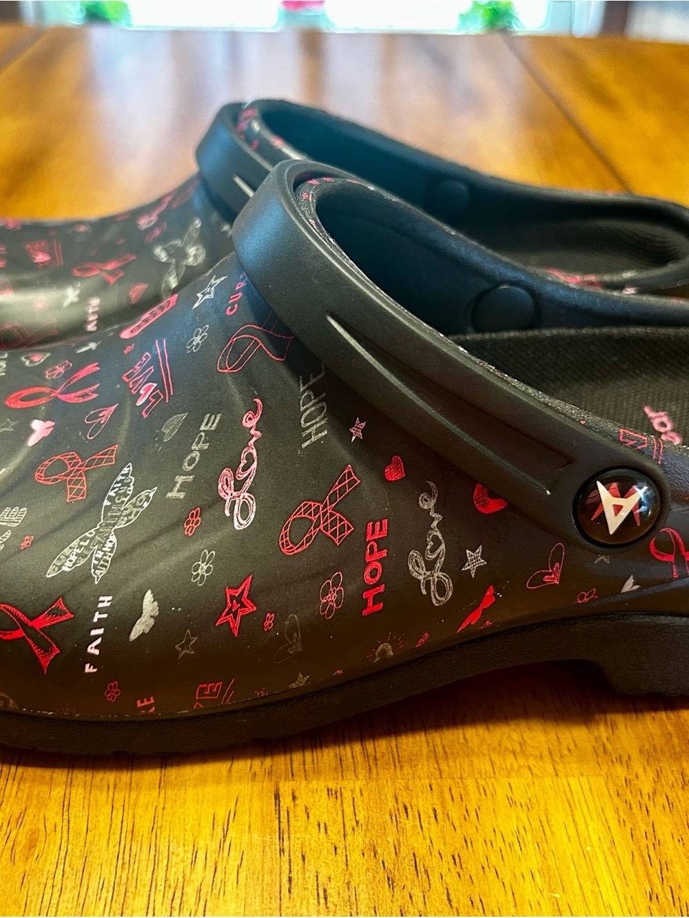 Women’s Black & Pink Patterned Clog Mules - Comfort Slip-On